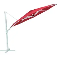 Kettler Easy Swing Ampelschirm 350 cm, UPF 50+, inkl. Abdeckhaube+ Schirmständer, silber/terrakotta, Aluminium/Polyester mit Polyurethan-Beschichtung