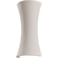 LINDBY Wandleuchte Edon, weiß, Gips, konkav, 30 cm