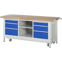 RAU Werkbank mit Fahrgestell 8564, B2000xT700xH880mm, 6x Schublade-TA
