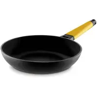 Castey Classic Yellow 8-28 Bratpfanne, 28 cm max. Durchmesser, Gusseisen/Gussaluminium, Antihaftbeschichtung, abnehmbarer Griff