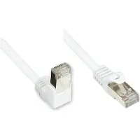 GOOD CONNECTIONS Patchkabel, Cat. 5e, F/UTP, 1x 90° RJ45 Stecker (Rastnase oben)/ 1x gerade, weiss, 5m,