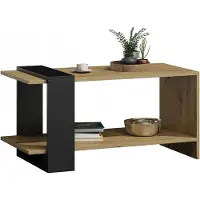 Matkam Eleganter Couchtisch WIKA, H51,8 x B100 x T53,6 cm, Perfekt für moderne und klassische Innenräume, Loft-Retro, (Artisan Eiche-Schwarz)
