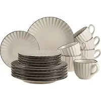 MÄSER 931968 Serie Osita, Retro Kaffeeservice für 6 Personen in cremigem Weiß mi