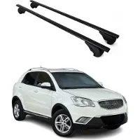 Omtec Dachträger Grundtäger für Ssangyong Korando 2010-2019 75kg Metall Schwarz 2 tlg