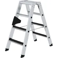 MUNK Günzburger Steigtechnik MUNK Stehleiter beidseitig begehbar mit clip-step R13 2x4 Stufen