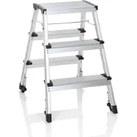 Hjh OFFICE SOLID IV | 3 Stufen - Klappleiter Aluminium