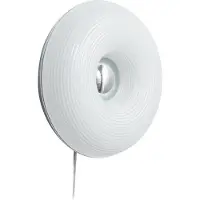 LINDBY Fjora LED-Tisch-/Wandlampe, weiß/chrom, Ø 30 cm - , Fjora, dimmbar, Weiß, für Wohnzimmer, Glas, Design