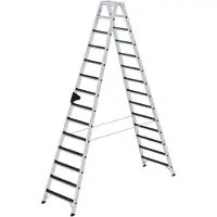 MUNK Günzburger Steigtechnik MUNK Stehleiter beidseitig begehbar mit clip-step R13 2x14 Stufen