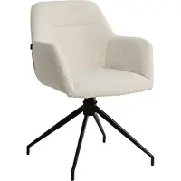 CLP Esszimmerstuhl Merlinda mit Teddystoff 360° drehbar mit Armlehnen creme