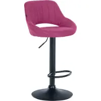 DELUKE Barhocker SEGAD - Stoff Lila 46.5x48x85 cm Schwarz | Barstuhl Mit Lehne Tresenhocker Tresenstuhl Kneipenhocker Kneipenstuhl