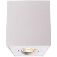 LIGHT IMPRESSIONS Deckenspot Bengala eckig, weiß, Alu, GU10, schwenkbar Bengala, dimmbar, weiß / opal, für Wohn- / Esszimmer, Aluminium, Modern, Strahler