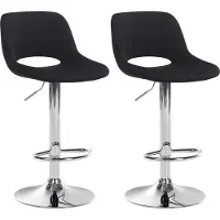 DELUKE Barhocker 2er Set JAKSON - Schwarz, Samt, Chrom | Barhocker mit Lehne Barstuhl Tresenhocker Tresenstuhl Kneipenhocker Kneipenstuhl
