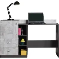 Masseno Schreibtisch FIUME 130x55x84 cm Bürotisch Computertisch, Graphitfarben