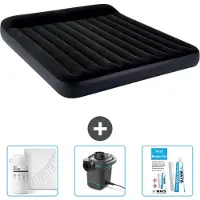 OEM Zwei-Mann-Luftbett - dunkelblau - 183 x 203 x 25 cm - inklusive Reinigungstücher - Pumpen- und Reparaturset