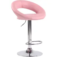 CLP Barhocker Olinda Kunstleder höhenverstellbar und drehbar | Farbe pink Gestell Farbe chrom