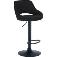 DELUKE Barhocker SEGAD - Stoff Schwarz 46.5x48x85 cm Schwarz | Barstuhl Mit Lehne Tresenhocker Tresenstuhl Kneipenhocker Kneipenstuhl