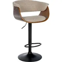 CLP Barhocker Vestal mit Fußstütze, höhenverstellbar walnuss/creme Material Stoff