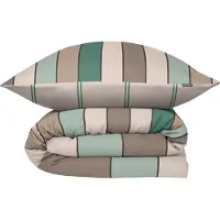 Schiesser Bettwäscheset Knut | Gestreift | Renforcé | 2-teilig | 100% Baumwolle | Angenehm weich & glatt | YKK-Reißverschluss | 135x200 cm + 80x80 cm | Mint