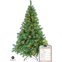 Excellent Trees Künstlicher Weihnachtsbaum Tannenbaum Christbaum Grün LED Stavanger Green 180 cm mit Beleuchtung, 350 Lämpchen Beleuchtet