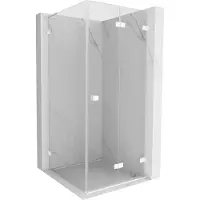Mexen Lunar-F L Duschkabine klappbar rechts 90 x 90 cm, transparent, weiß - 836L-090-090-20-00-P