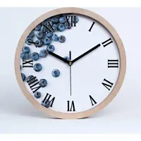 Tulup Holzuhr 20fi cm wanduhr - schwarze Spitzen - Blaubeeren
