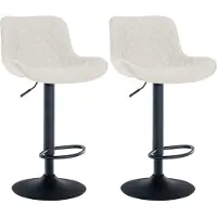 CLP 2er Set Barhocker Minosa 360 drehbar mit Fußstütze creme Material Stoff