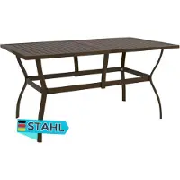 DELUKE Gartentisch TOMMI Braun 140x80x72 cm Stahl | Outdoortisch Bistrotisch Terrassentisch