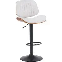 DELUKE Barhocker LOSAN - Stoff Walnuss/creme 50x50x94 cm Beige Dunkelbraun Schwarz | Barstuhl Höhenverstellbar Mit Lehne Drehbar Tresenhocker Tresenstuhl
