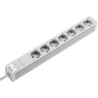 Rittal DK7240.210, 7 AC-Ausgänge, Typ D, 250 V, 16 A, Weiß, Aluminium