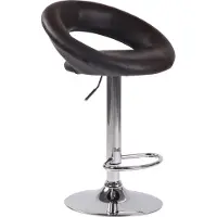DELUKE Barhocker MEKIM - Kunstleder Braun 53x47x80 cm Silber | Barstuhl Höhenverstellbar Mit Lehne Drehbar Tresenhocker Tresenstuhl Kneipenhocker