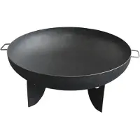 Linder Exclusiv GmbH Feuerstelle Feuerschale massiv Ø80cm Stahl 2Griffe Terrassenfeuer Gartenfeuer