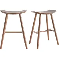 Miliboo - Walnuss Barhocker H65 cm (2er Set) DEMORY