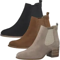 Tamaris Damen Chelsea Boots Stiefeletten Leder 1-25342-26, Größe:41 EU, Farbe:Beige