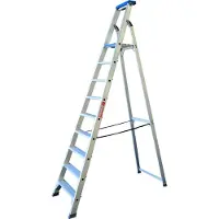 Asc Stufenstehleiter BT-9 einseitig 9 Stufen mit 4,28m Arbeitshöhe