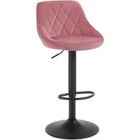 Woltu Barhocker Barstuhl, Gute gepolsterte Sitzfläche aus Samt, Höhenverstellbar, 360° Drehbar, Rosa