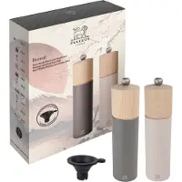 Peugeot Geschenkset BOREAL 22cm Pfeffermühle Felsgrau Salzmühle Blütenrosa Holz