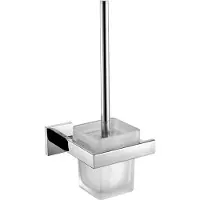 Kwc AR WC-Bürstenhalter, CUBUS, Edelstahl, 147x340x135 mm, AP, hgl, Bürste, Becher