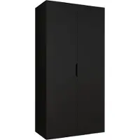 Mirjan 24 Kleiderschrank Malaga 100, Kleiderschrank, Garderobe (Farbe: Schwarz, Größe: 100 cm)