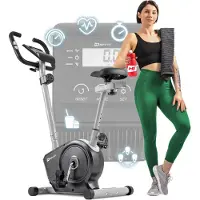 Hop-Sport Heimtrainer Fahrrad HS-2050H Sonic, Hometrainer für Zuhause mit Magnetwiderstand & 8 Stufen, Fitnessbike mit Pulsmessung und LCD-Display