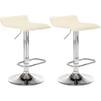 CLP 2er Set Barhocker Dyn höhenverstellbar und drehbar | Farbe creme