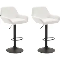 CLP 2er Set Barhocker Braga Kunstleder schwarz weiß
