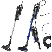 TurboTronic Staubsauger – CMF8 – beutelloser 600 W Stielstaubsauger & Handstaubsauger mit 5 m Kabel, waschbarem Filter, für Hartböden Blau