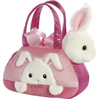 Aurora Fancy Peek-a-Boo Kaninchen rosa/weiß in einer Tragetasche ca. 21 cm - Plüschfigur