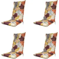 Madison - Gartenstuhlauflage Hochlehner Grafi bordo - Ca. 123x50 cm - 4er-Set