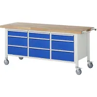 RAU Fahrbare Werkbank 8573, B2000xT700xH880mm, 9x Schublade-TA