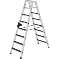 Proregal Stufen-Stehleiter beidseitig begehbar mit clip-step R13 2x8 Stufen