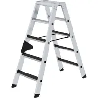 Proregal Stufen-Stehleiter beidseitig begehbar mit clip-step R13 2x5 Stufen