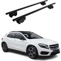 Omtec Dachträger Grundtäger für Mercedes GLA X156 2014-2020 75kg Metall Schwarz 2 tlg