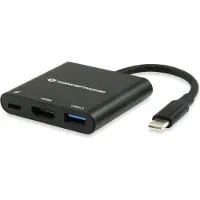 Conceptronic DONN USB-C-zu-HDMI-Adapter, USB 3.2 Gen 1 (3.1 Gen 1) Type-C, 60 W, Schwarz, HDMI, USB 3.2 Gen 1 (3.1 Gen 1) Type-A, USB 3.2 Gen 1 (3.1 Gen 1) Type-C, China, USB