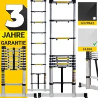 Craftfull Teleskopleiter | Aluleiter - Ausziehleiter - Anlegeleiter - Klappleiter - Stehleiter - Mehrzweckleiter - Leiter - Schiebeleiter (3.2 Meter)